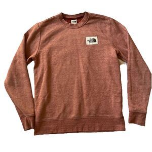 The North Face Heritage Patch Crew Men M Pullover Sweatshirt OrangeRust NF0A3X80